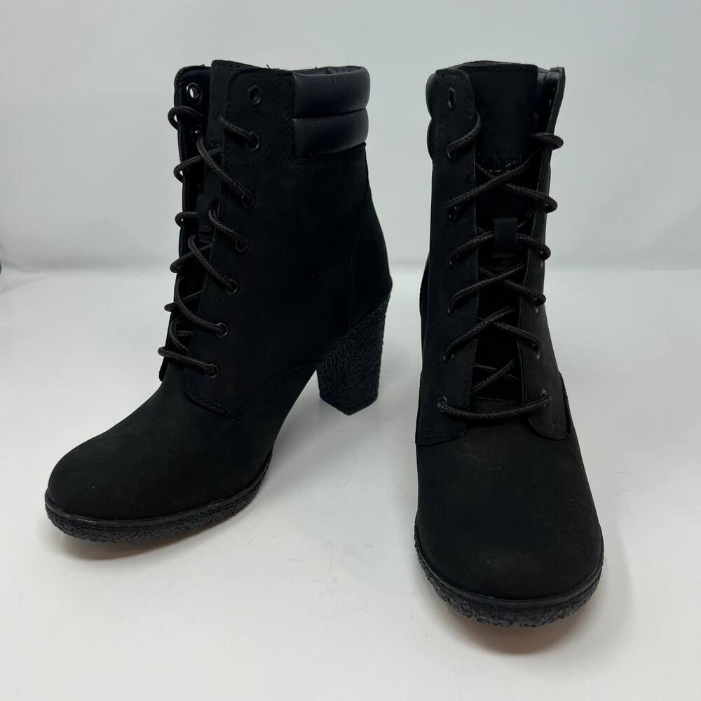 NWOT Timberland Women's Tillston High Heel Boots Size 7 Black Leather - Picture 2 of 13